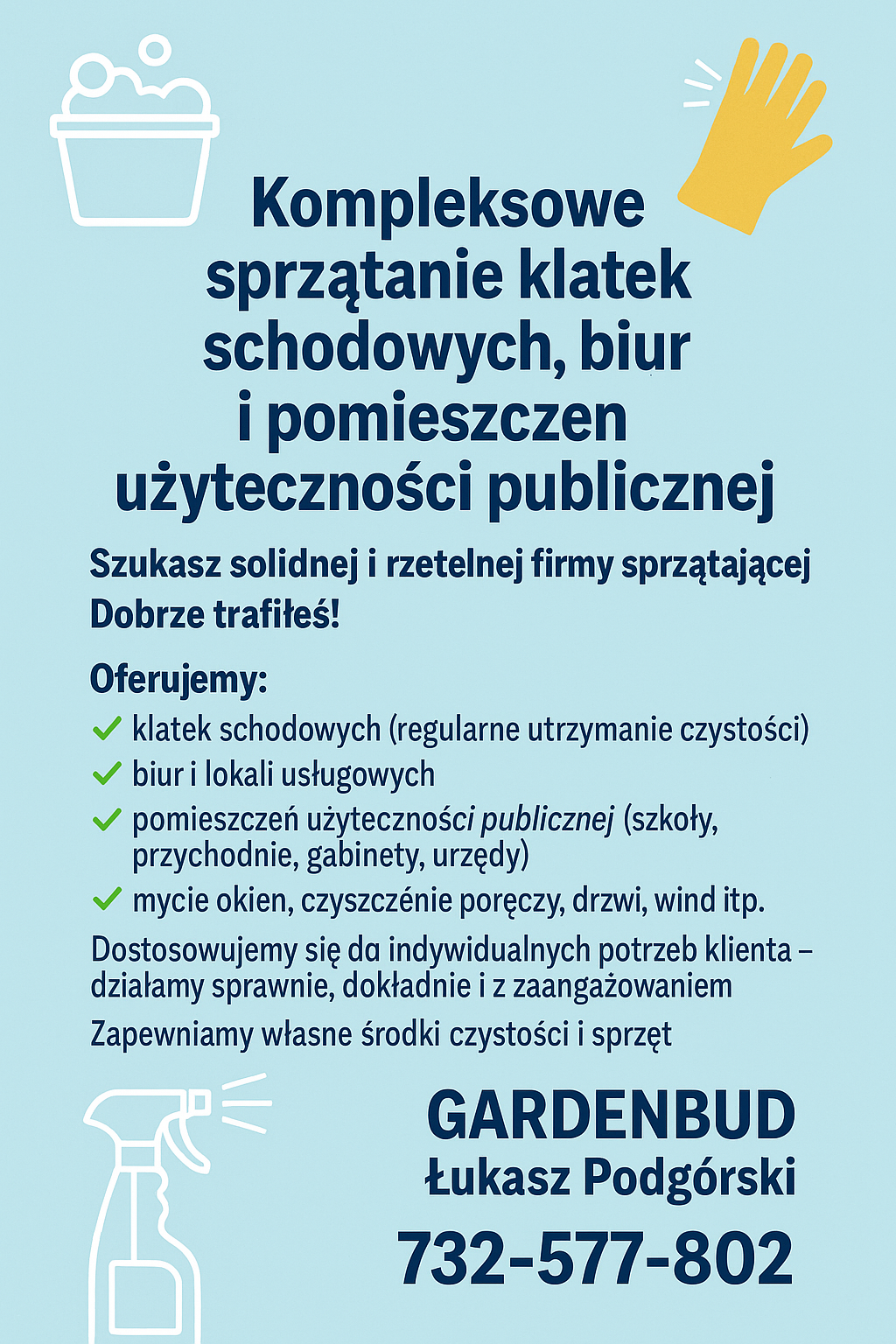 Świadczenie usług sprzątających