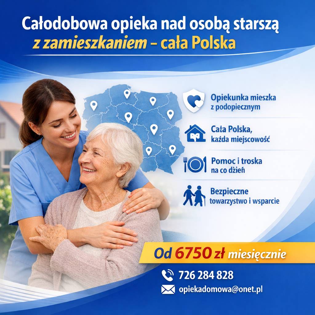 Opieka nad seniorem z zamieszkaniem - cała Polska - Zamów OPIEKĘ, opiekun z zamieszkaniem