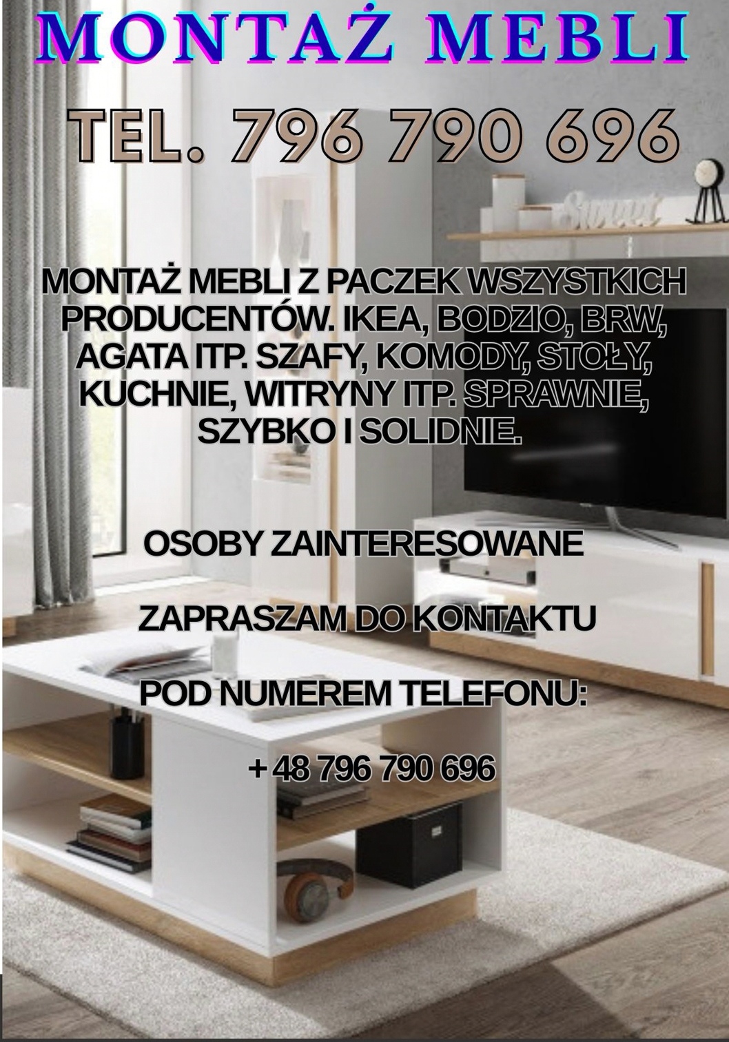 Montaż mebli / Skręcanie mebli / Składanie Mebli 