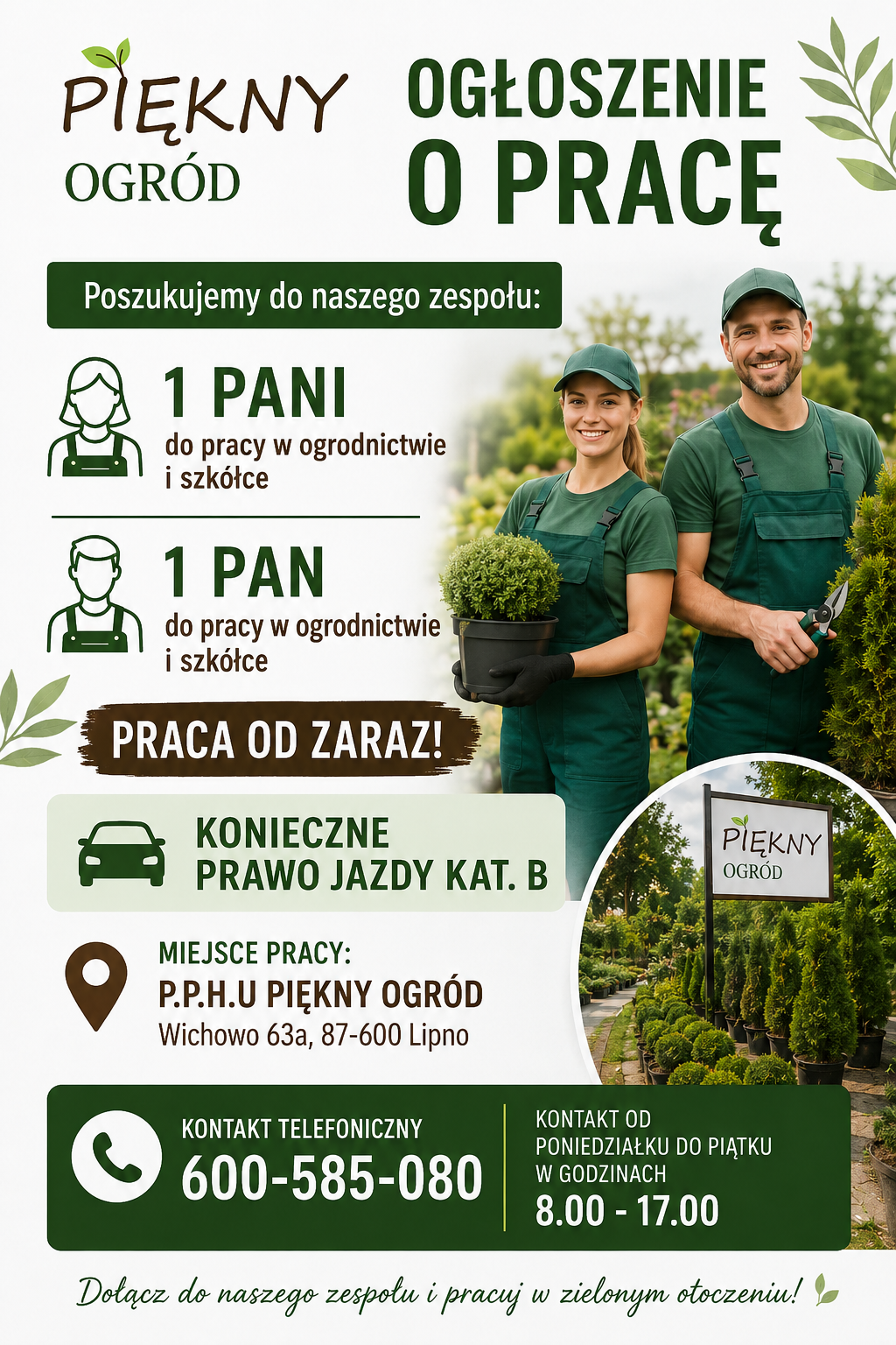 Praca na stanowisko ogrodnika 