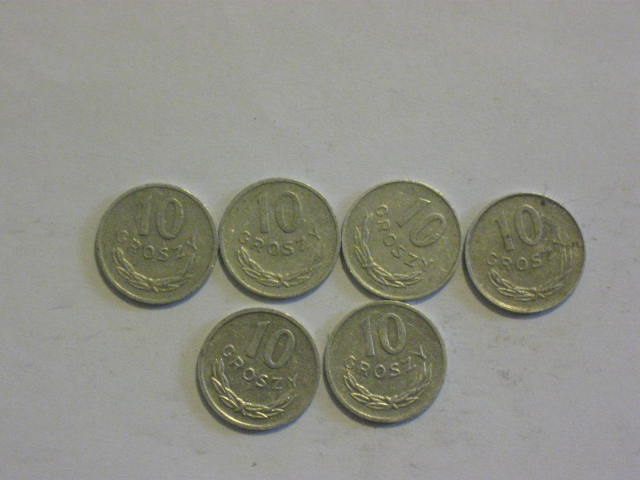 Zestaw10gr-6 szt monety obiegowe PRL od1976-1981r