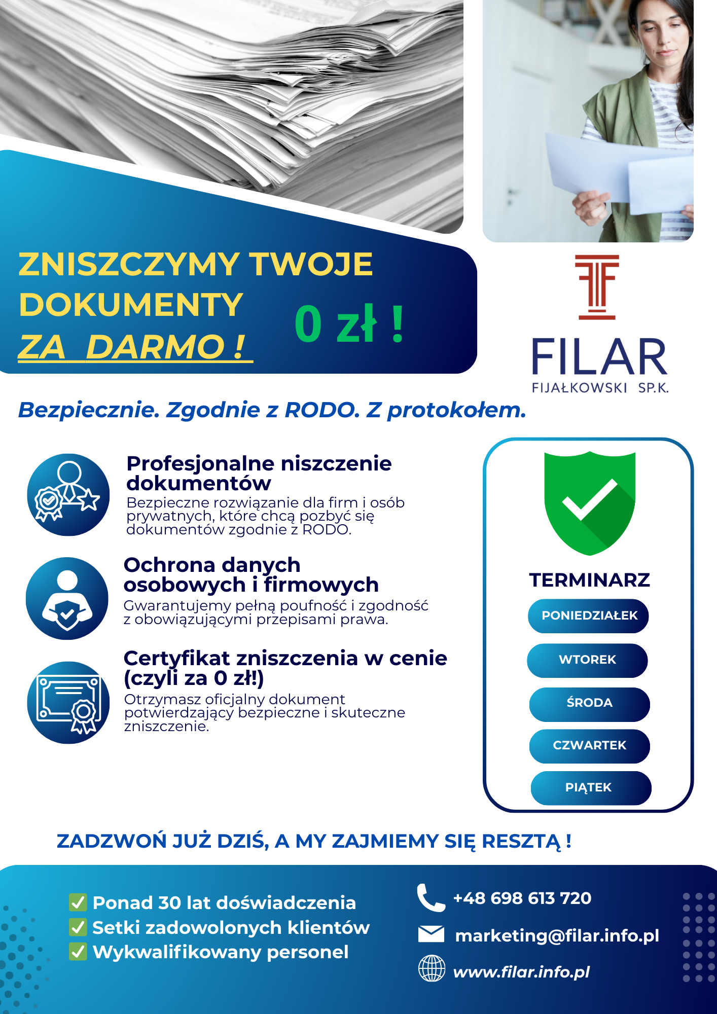 NISZCZENIE DOKUMENTÓW - 0 zł ! 