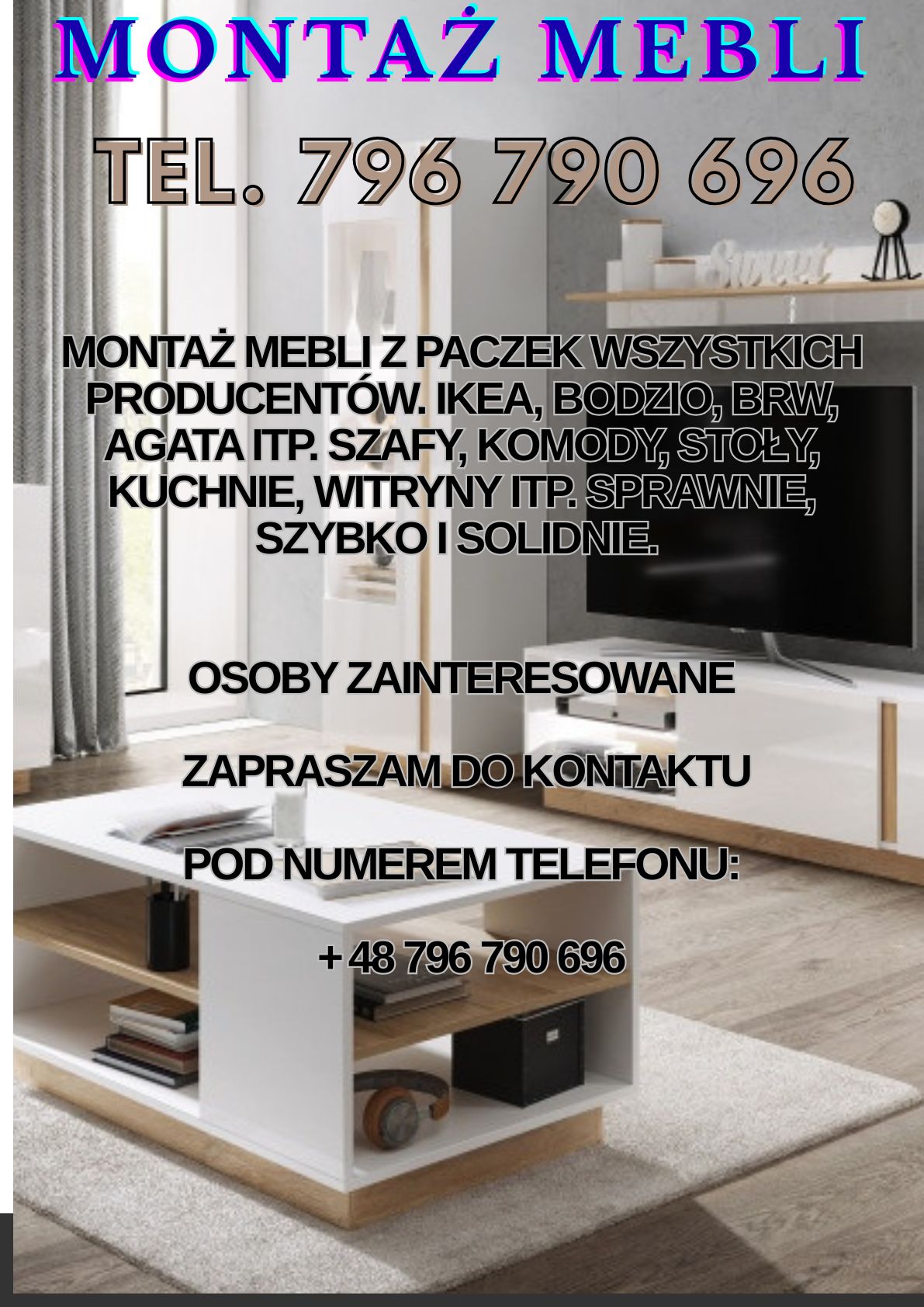 Skręcanie mebli / Składanie Mebli / Montaż Mebli 